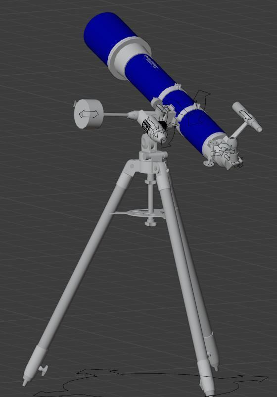 Telescope Celestron Omni XLT 120 Low-poly 3D model_3