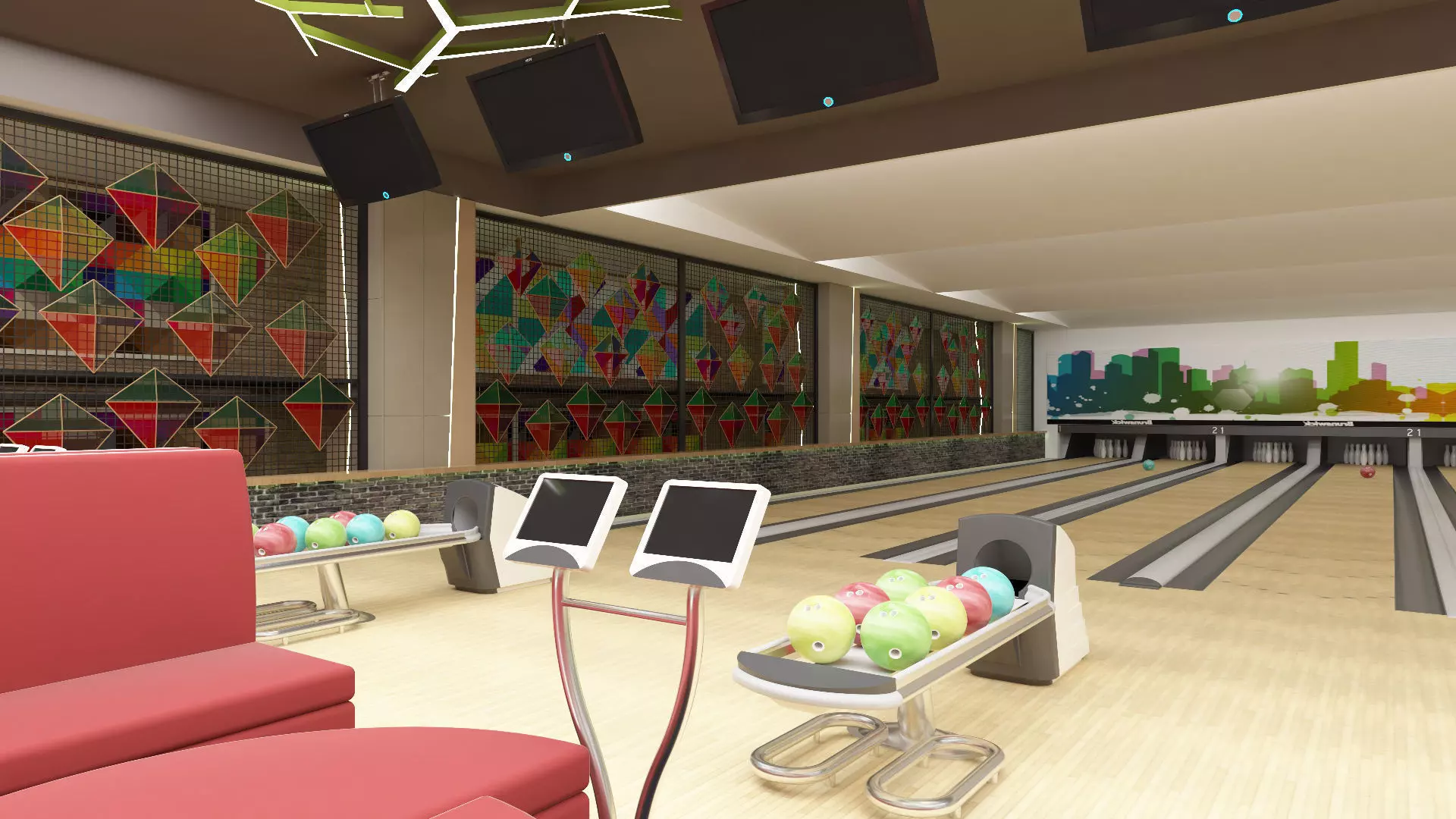 Bowling Alley 3D model_0