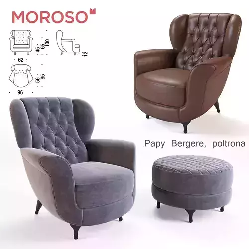 Moroso Papy Bergere armchair 3D model