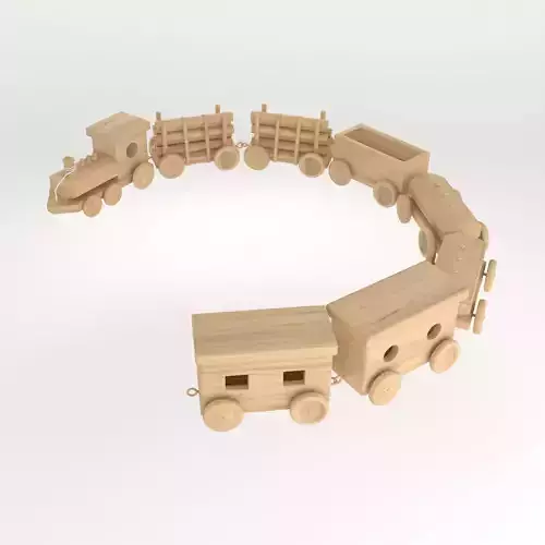   Wooden Locomotive Toy 3D model