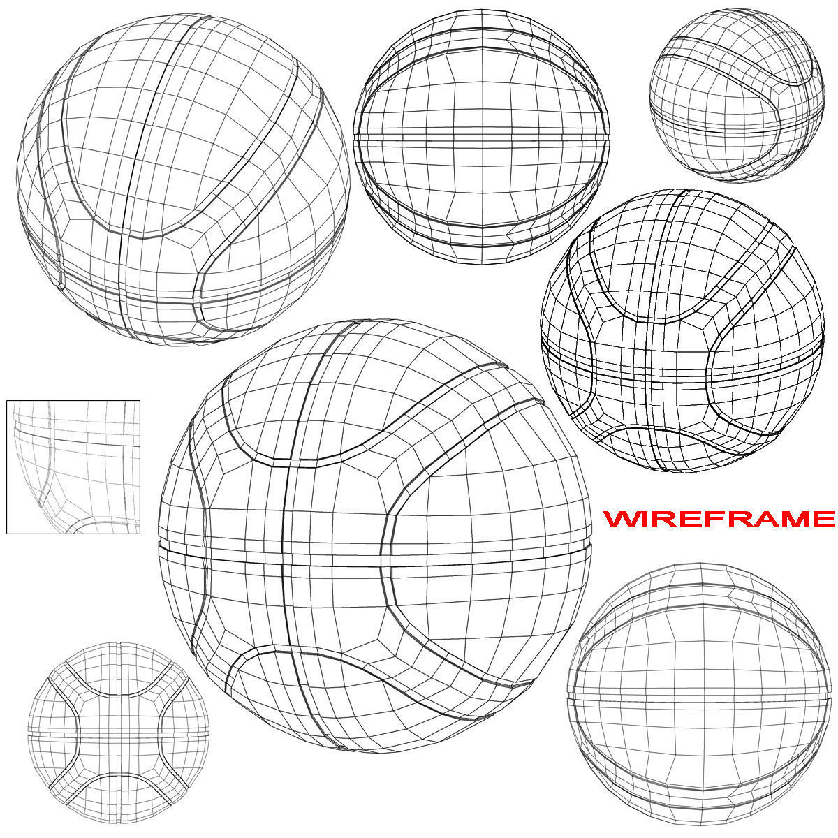 Basketball ball EBA black Low-poly 3D model_5