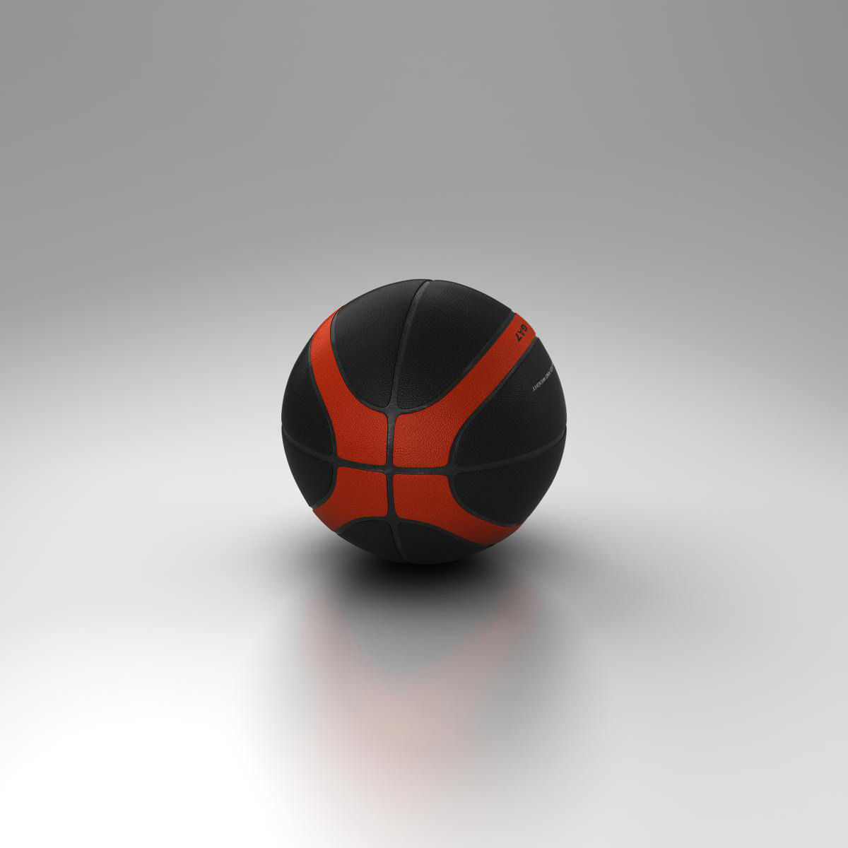 Basketball ball EBA black Low-poly 3D model_6