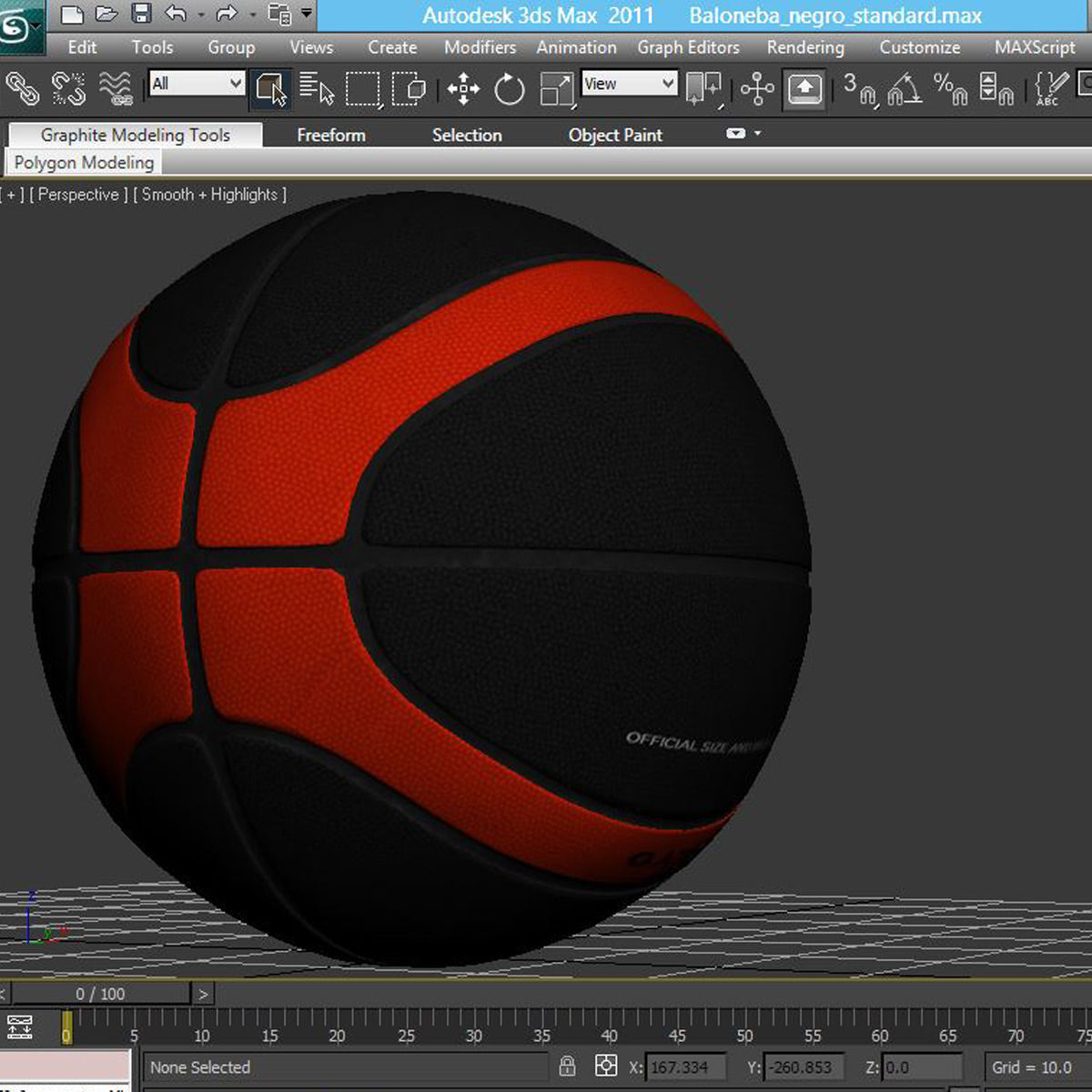 Basketball ball EBA black Low-poly 3D model_23