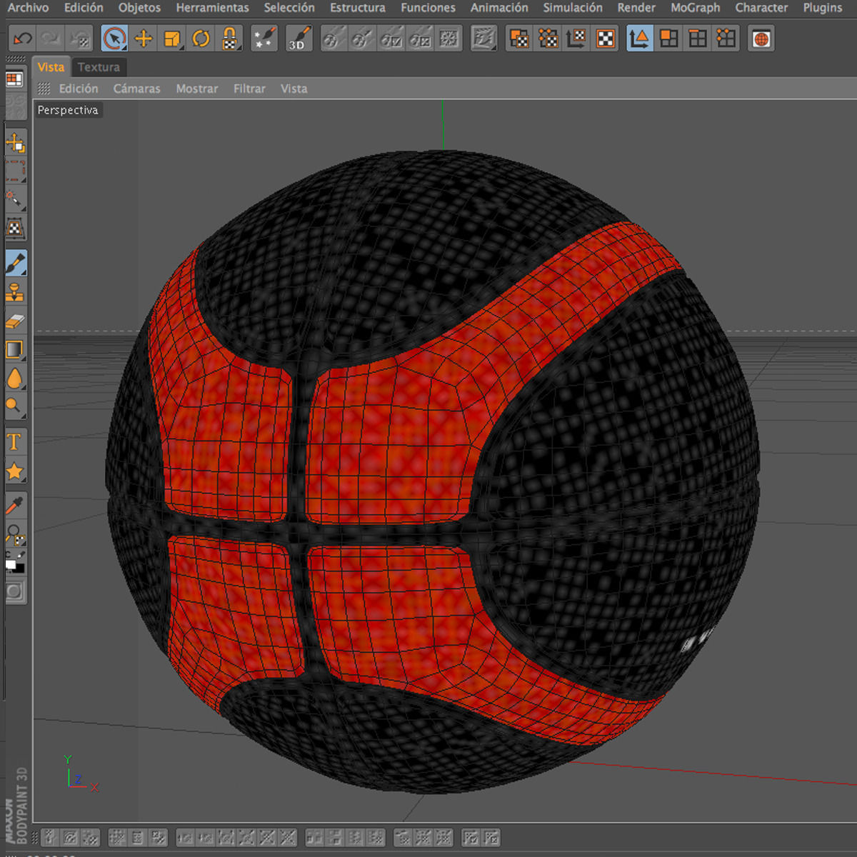 Basketball ball EBA black Low-poly 3D model_8
