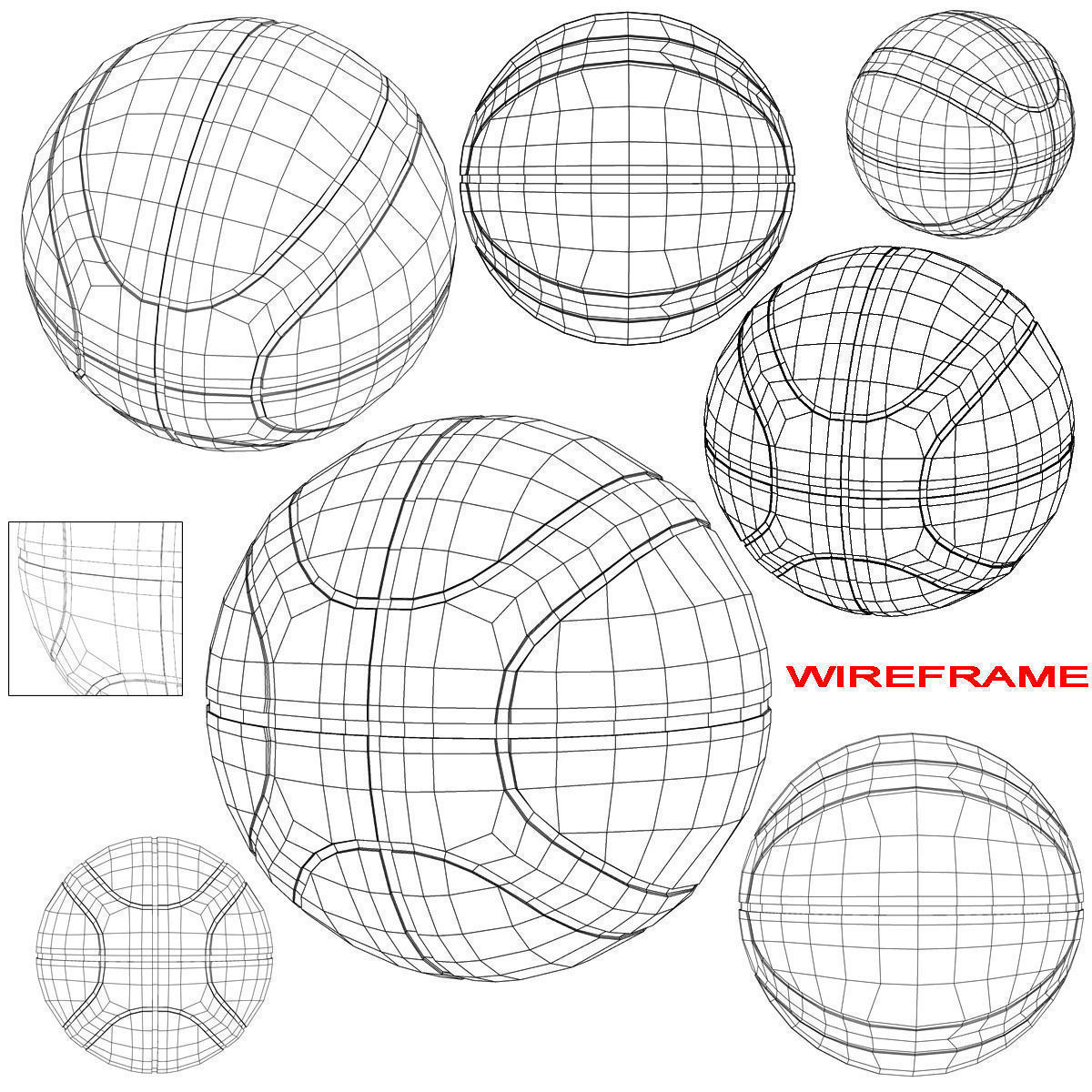 Basketball ball EBA black Low-poly 3D model_18