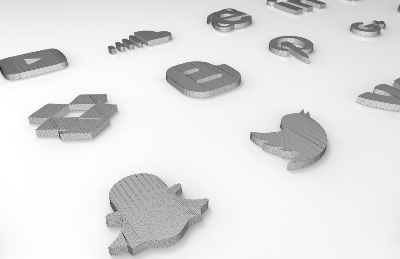 Social media icons 3d model 3D model_7