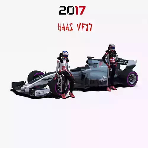 Haas VF17 Low-poly 3D model