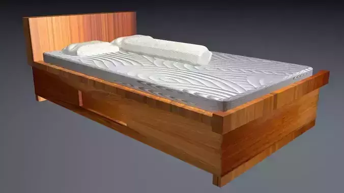 Bed with pillow 3D model