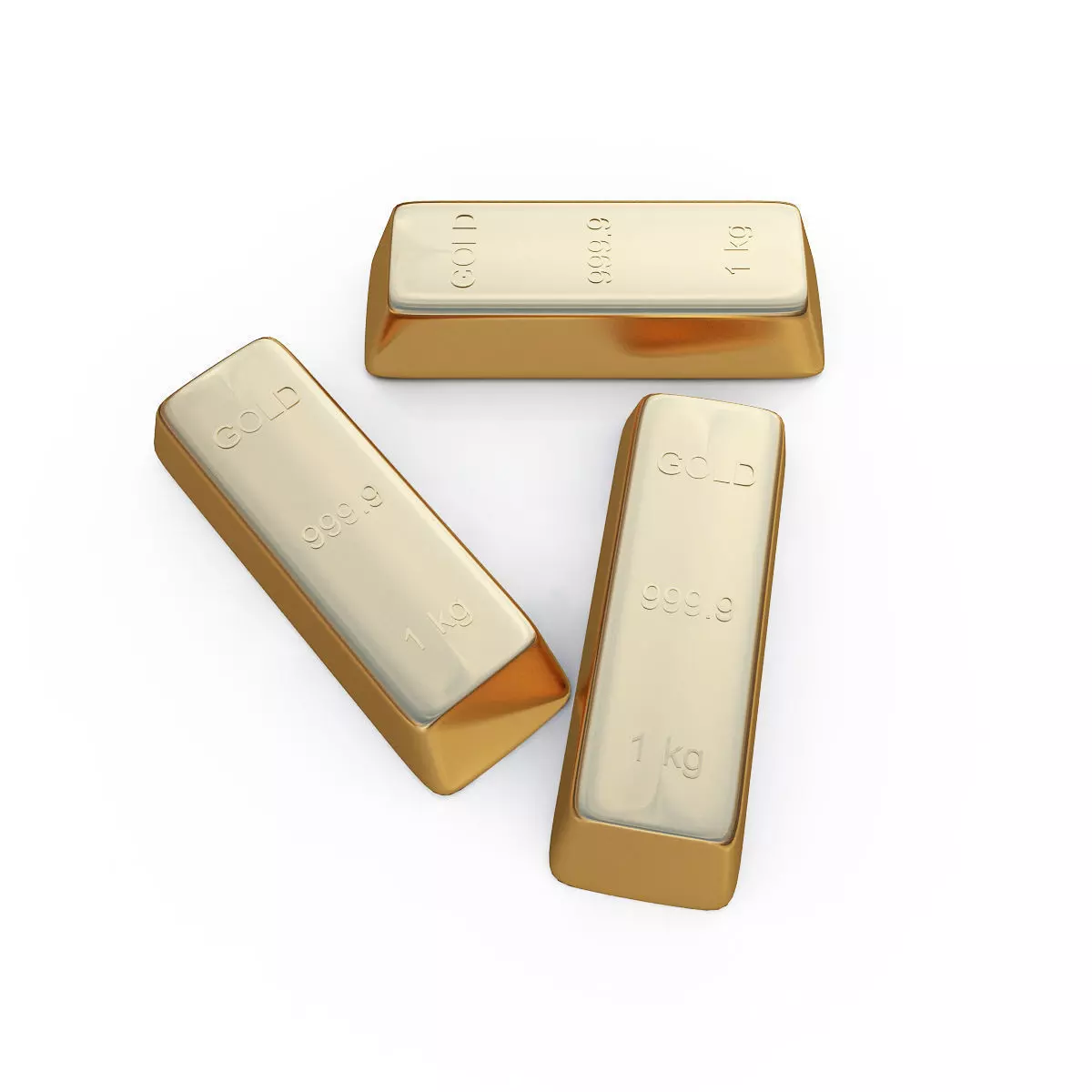 gold bar 3D model_0