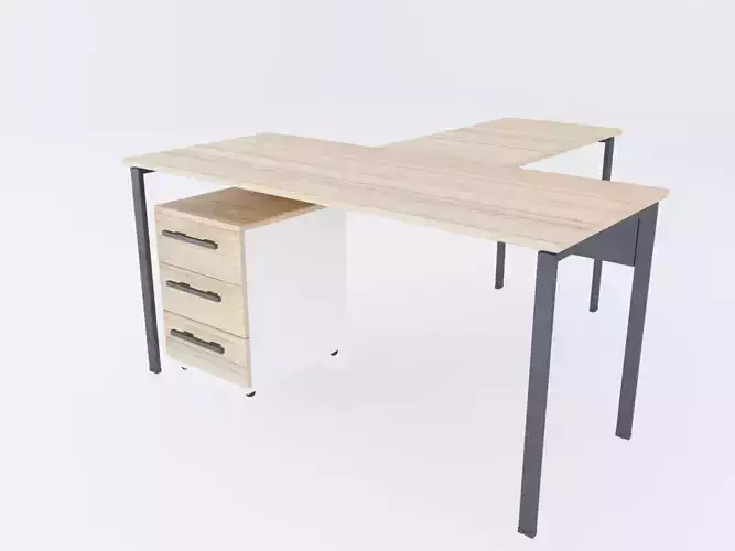 METAL OFFICE TABLE 3D model