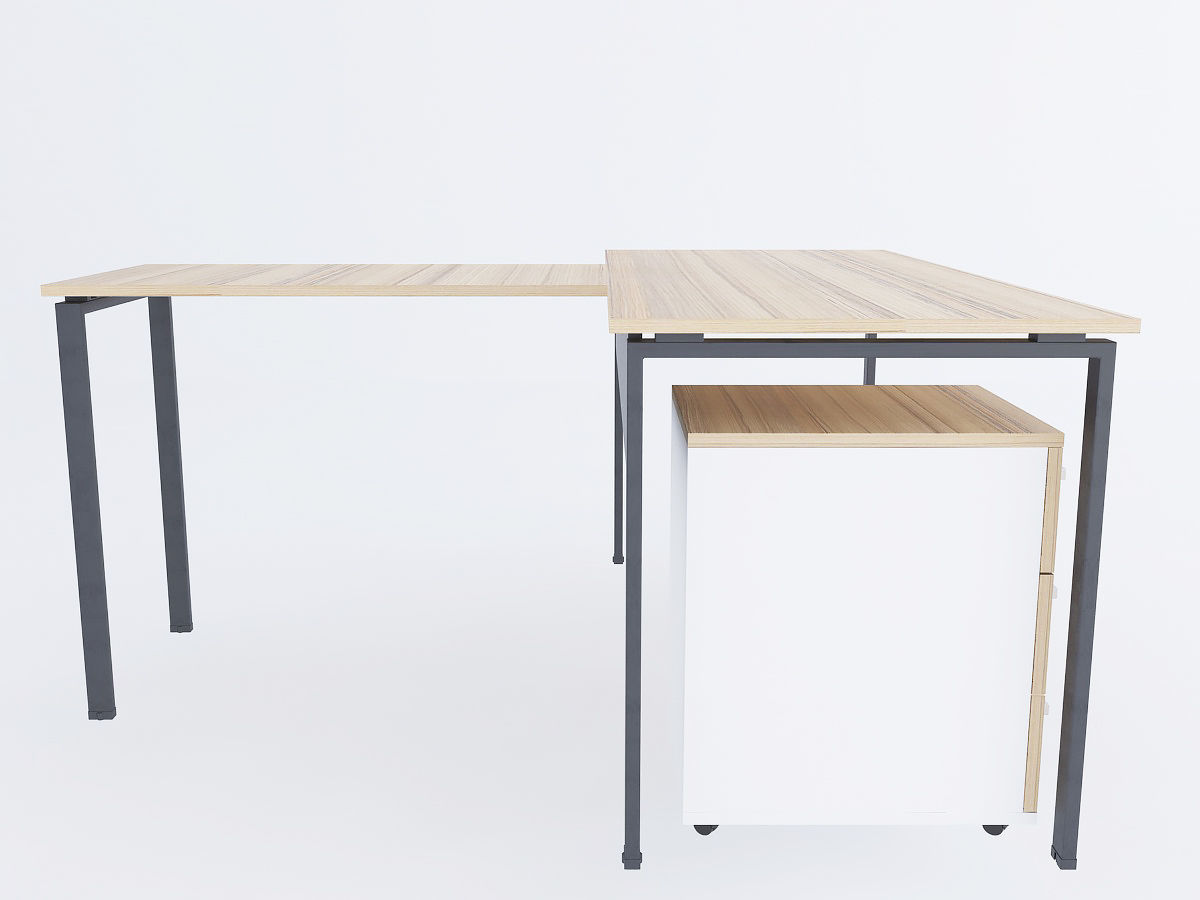 METAL OFFICE TABLE 3D model_2