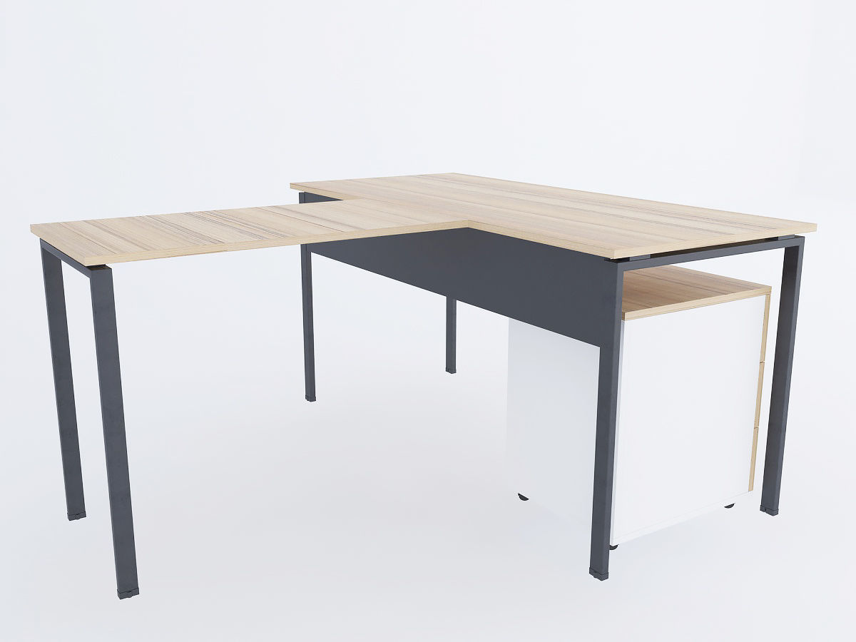 METAL OFFICE TABLE 3D model_1