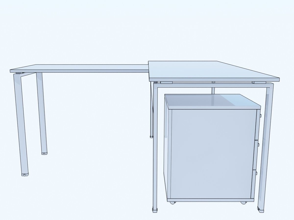 METAL OFFICE TABLE 3D model_5