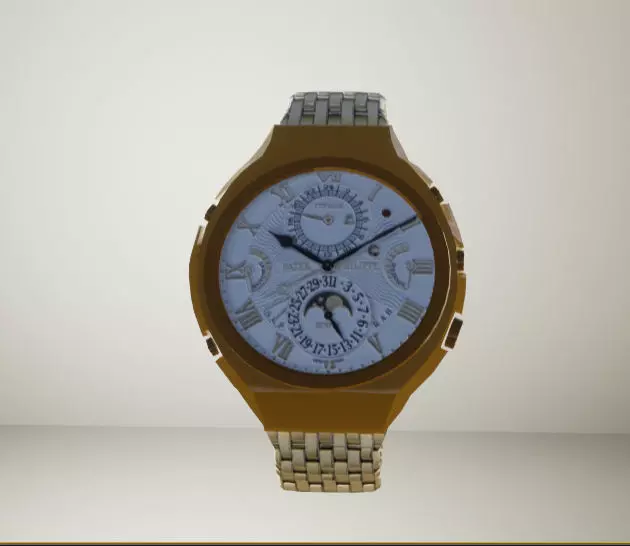 Gold Watch Free low-poly 3D model_0
