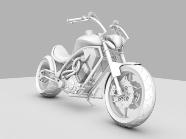 Concept Bike S1 Chopper 3D model_2