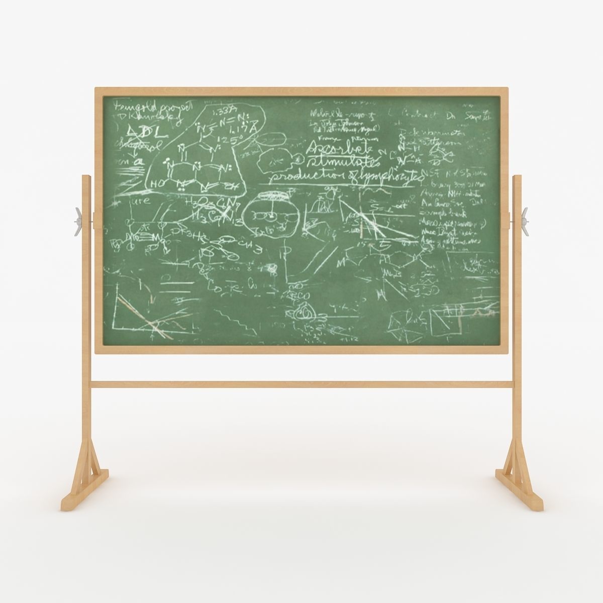 Green Chalkboard 3D model_2