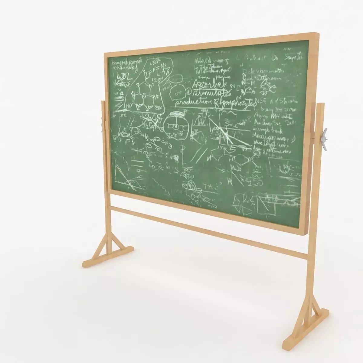 Green Chalkboard 3D model_0