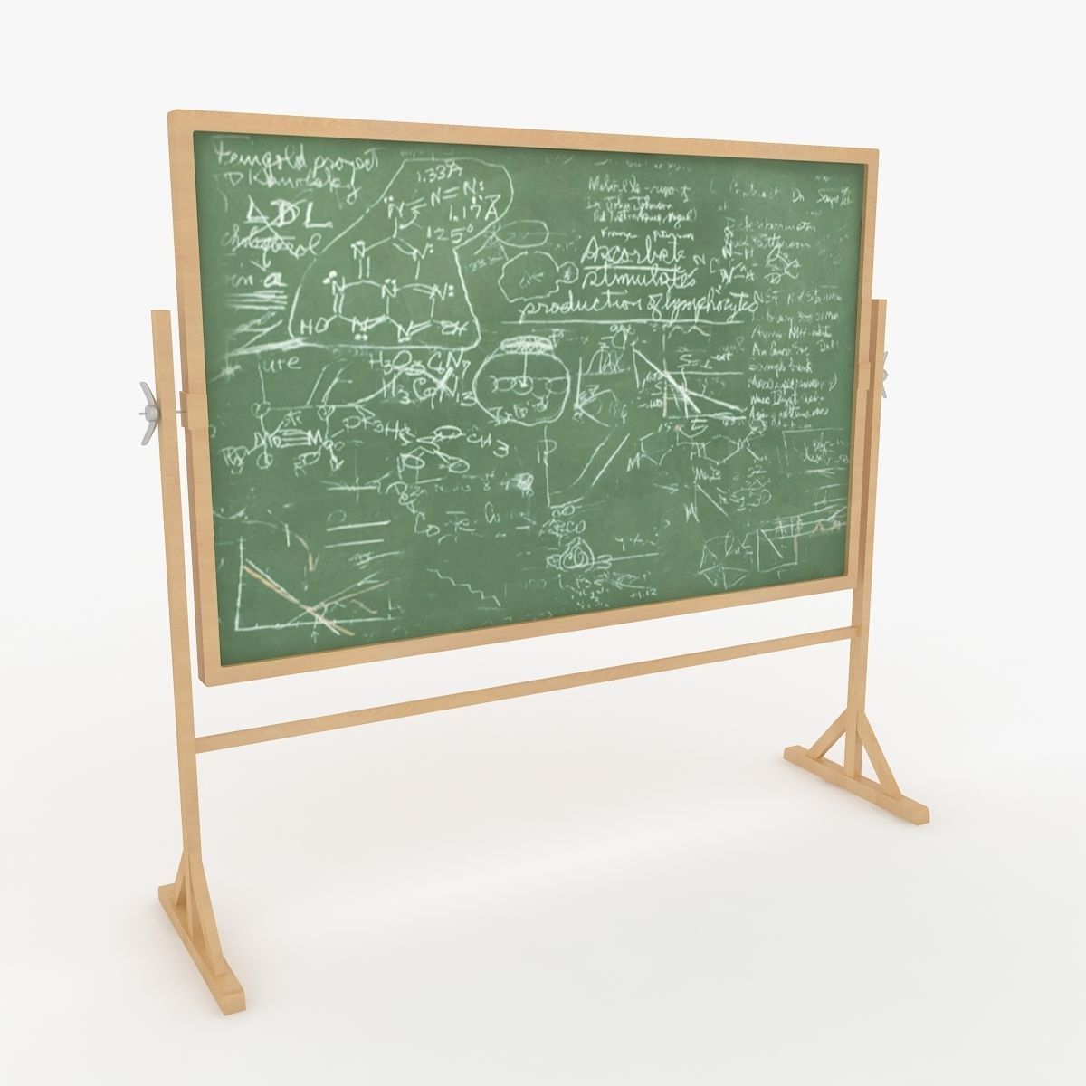 Green Chalkboard 3D model_1