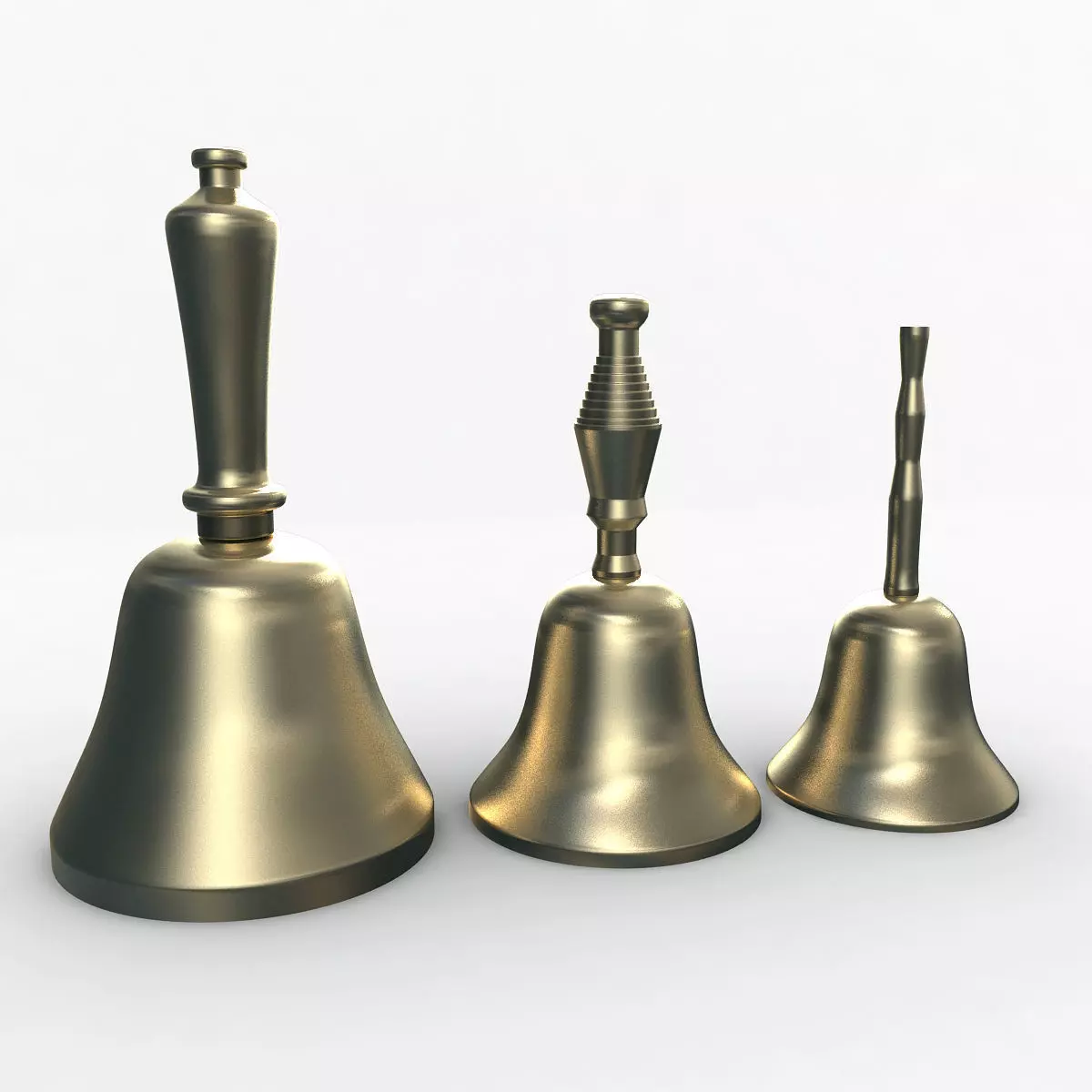 HandBells three brass knobs 3D model_0
