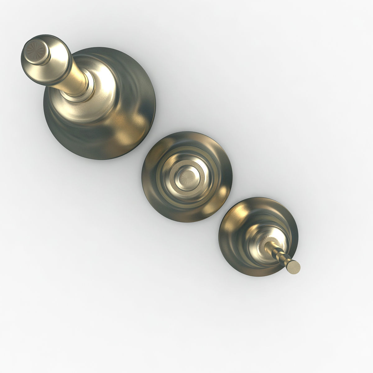 HandBells three brass knobs 3D model_1