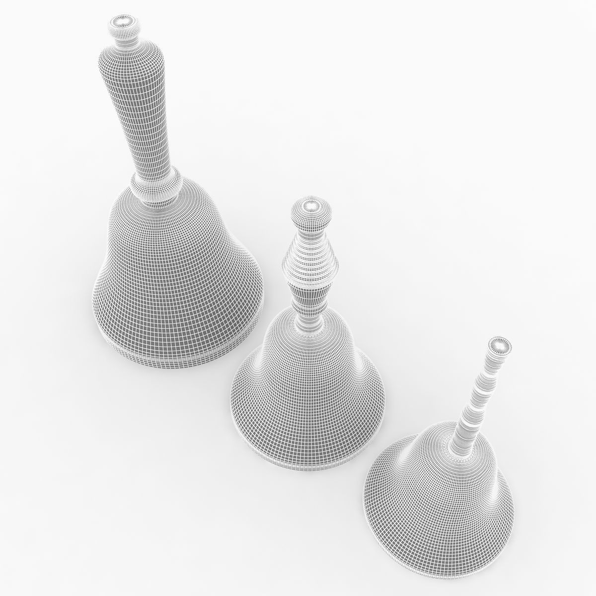 HandBells three brass knobs 3D model_5