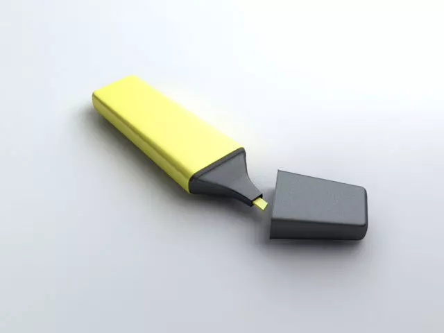 Highlighter Pen 3D model_0