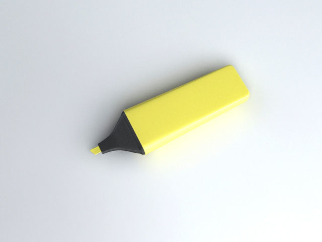 Highlighter Pen 3D model_1
