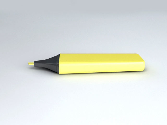 Highlighter Pen 3D model_2