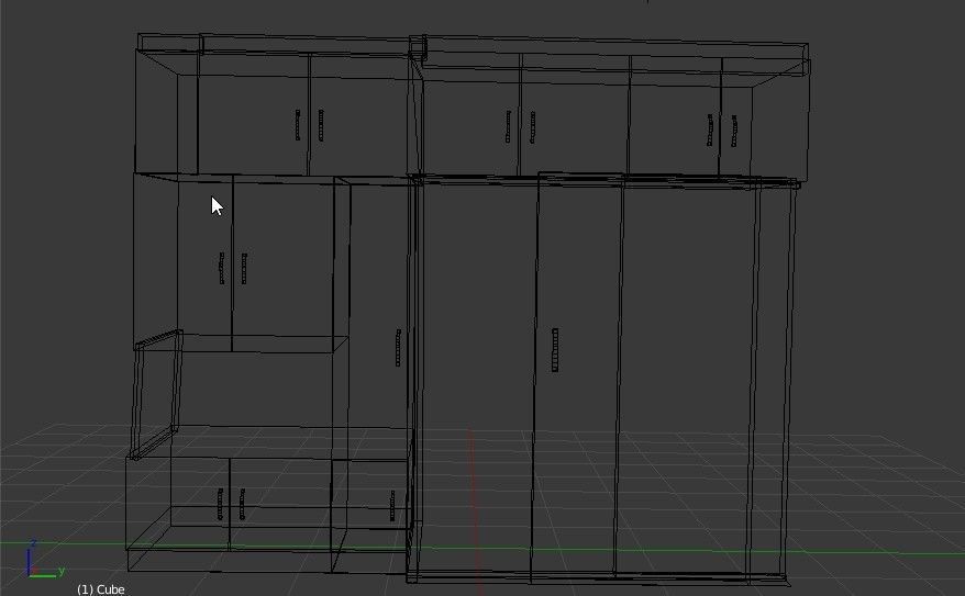 laminate cabinet with sliding doors 3D model_4