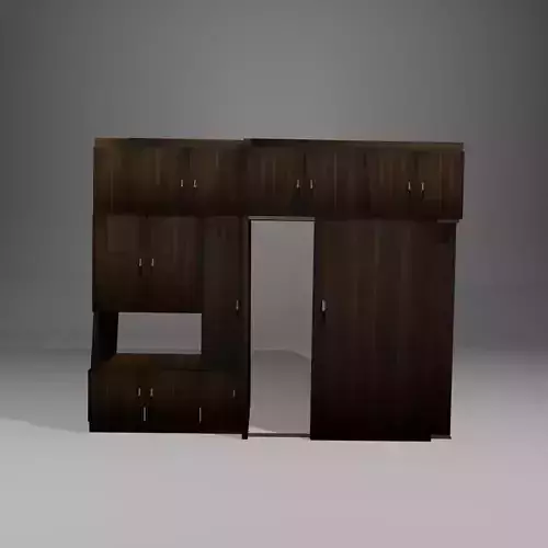 laminate cabinet with sliding doors 3D model