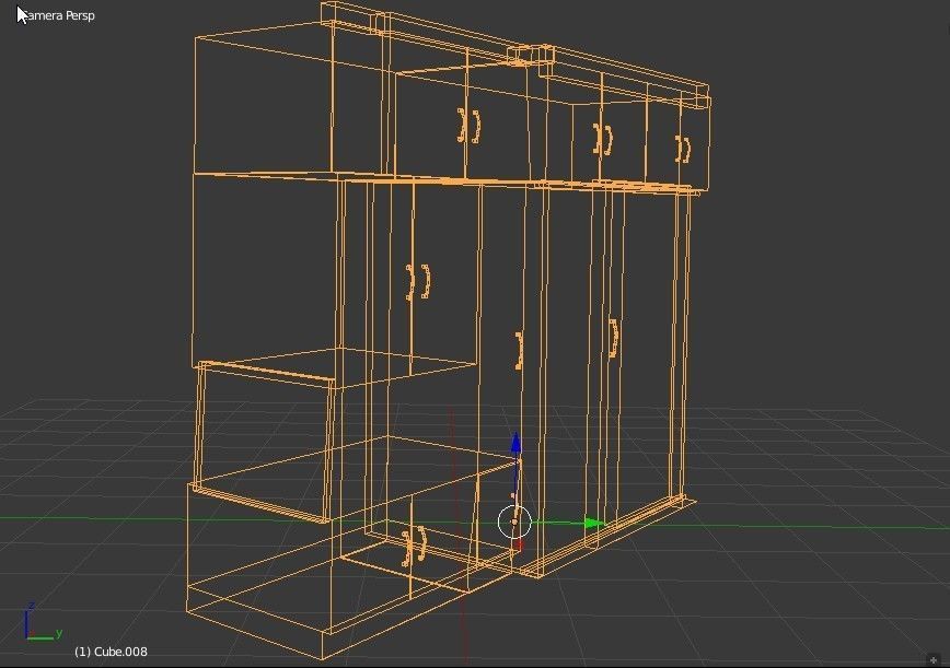 laminate cabinet with sliding doors 3D model_5