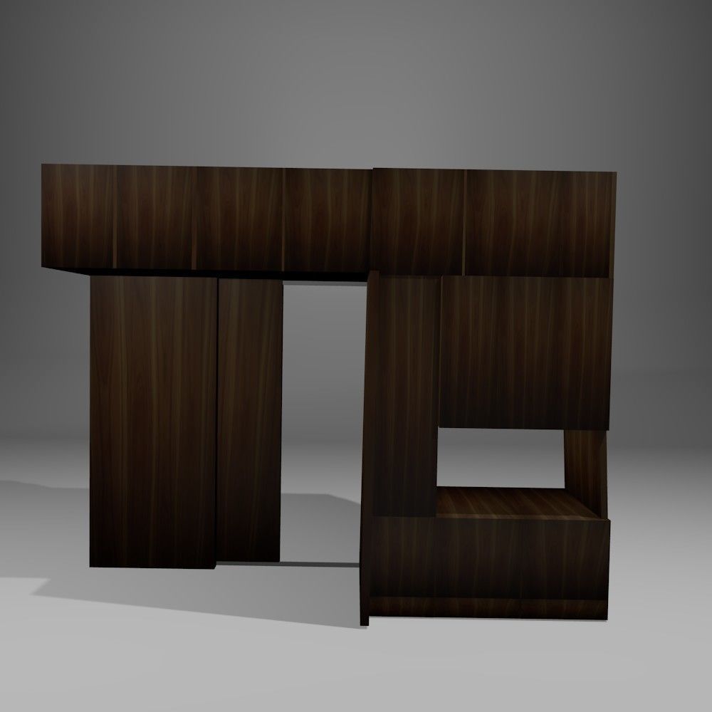 laminate cabinet with sliding doors 3D model_3