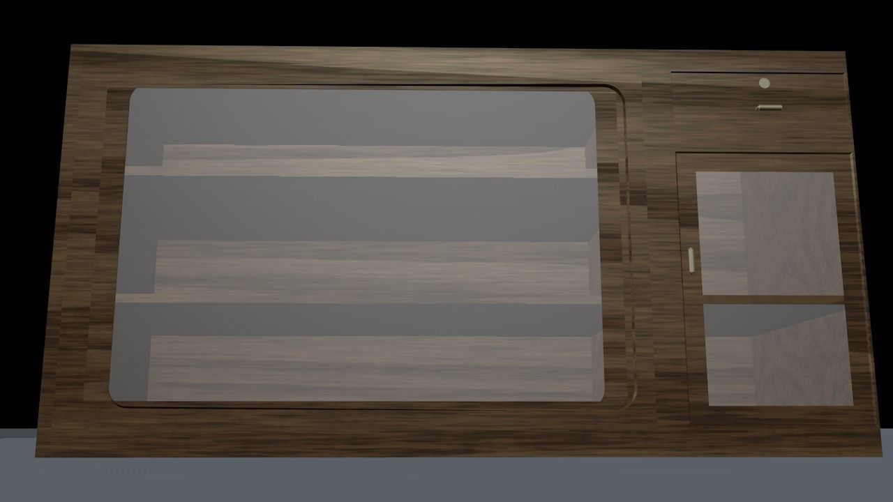 Wooden Showcase 3D model_3