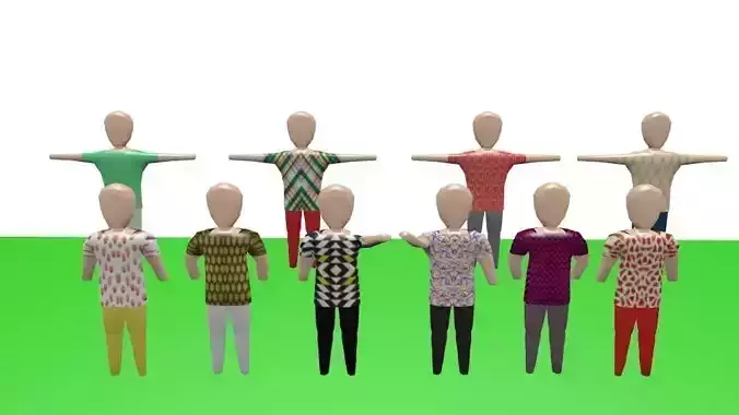 Pedestrian Character Pack Low-poly 3D model