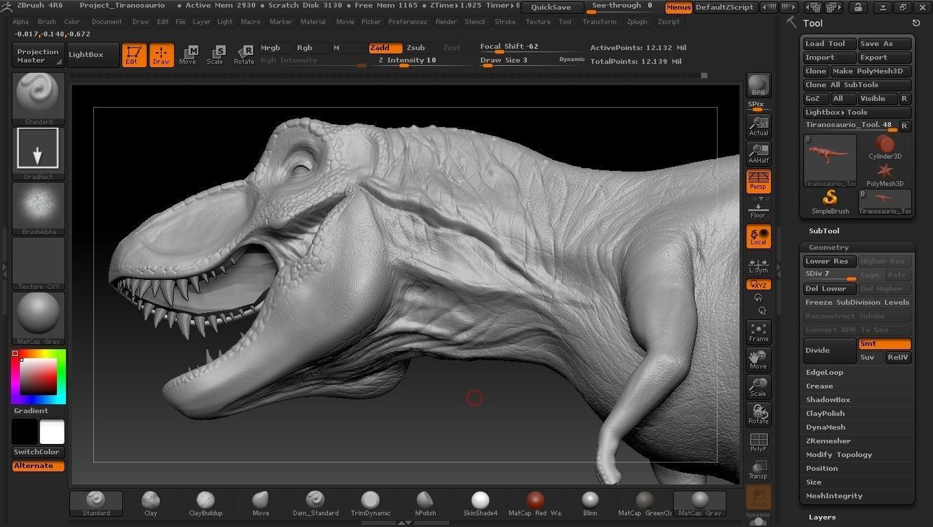 Jurassic Park Tyrannosaurus Rex 3D Model  Low-poly 3D model_12