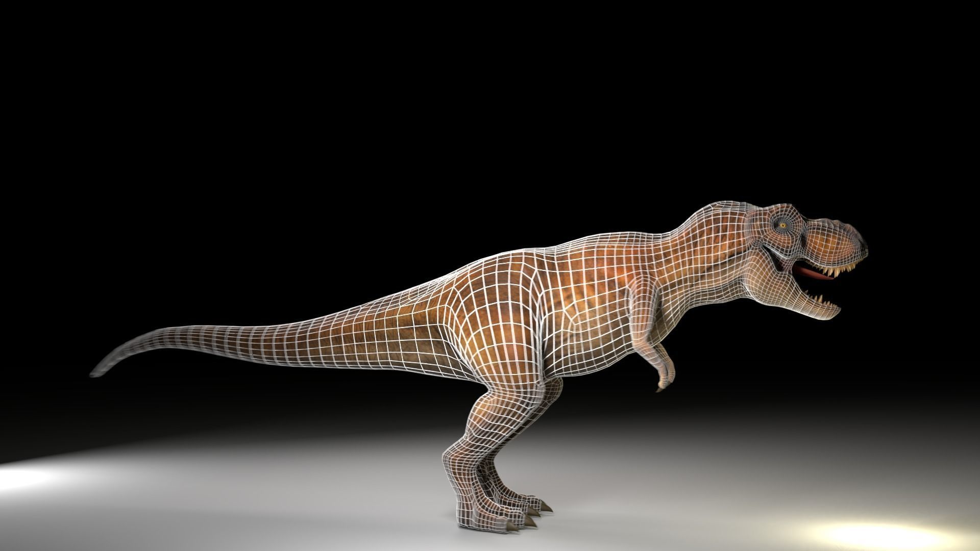 Jurassic Park Tyrannosaurus Rex 3D Model  Low-poly 3D model_3