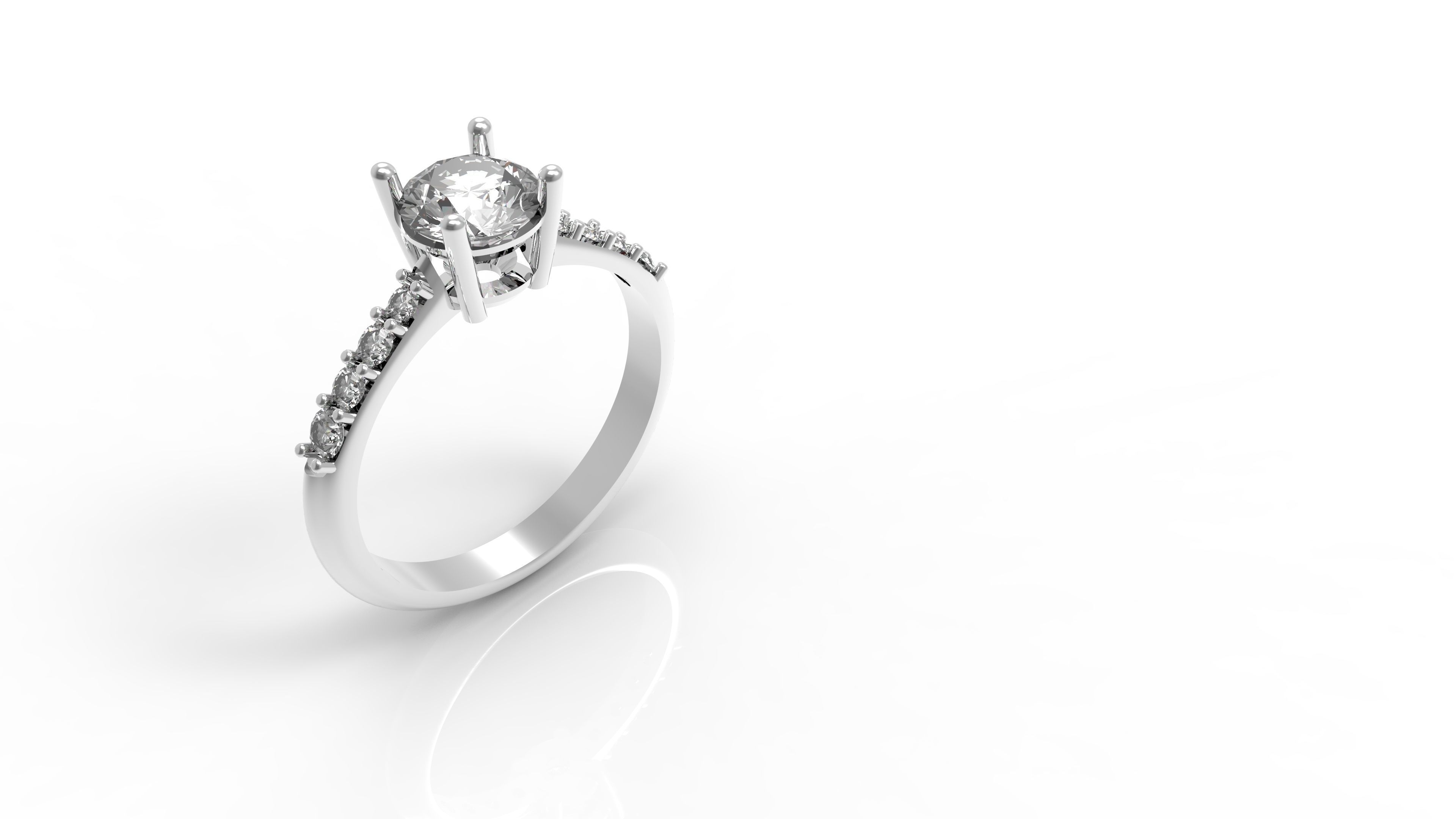 Ring with Diamond 3D print model_2
