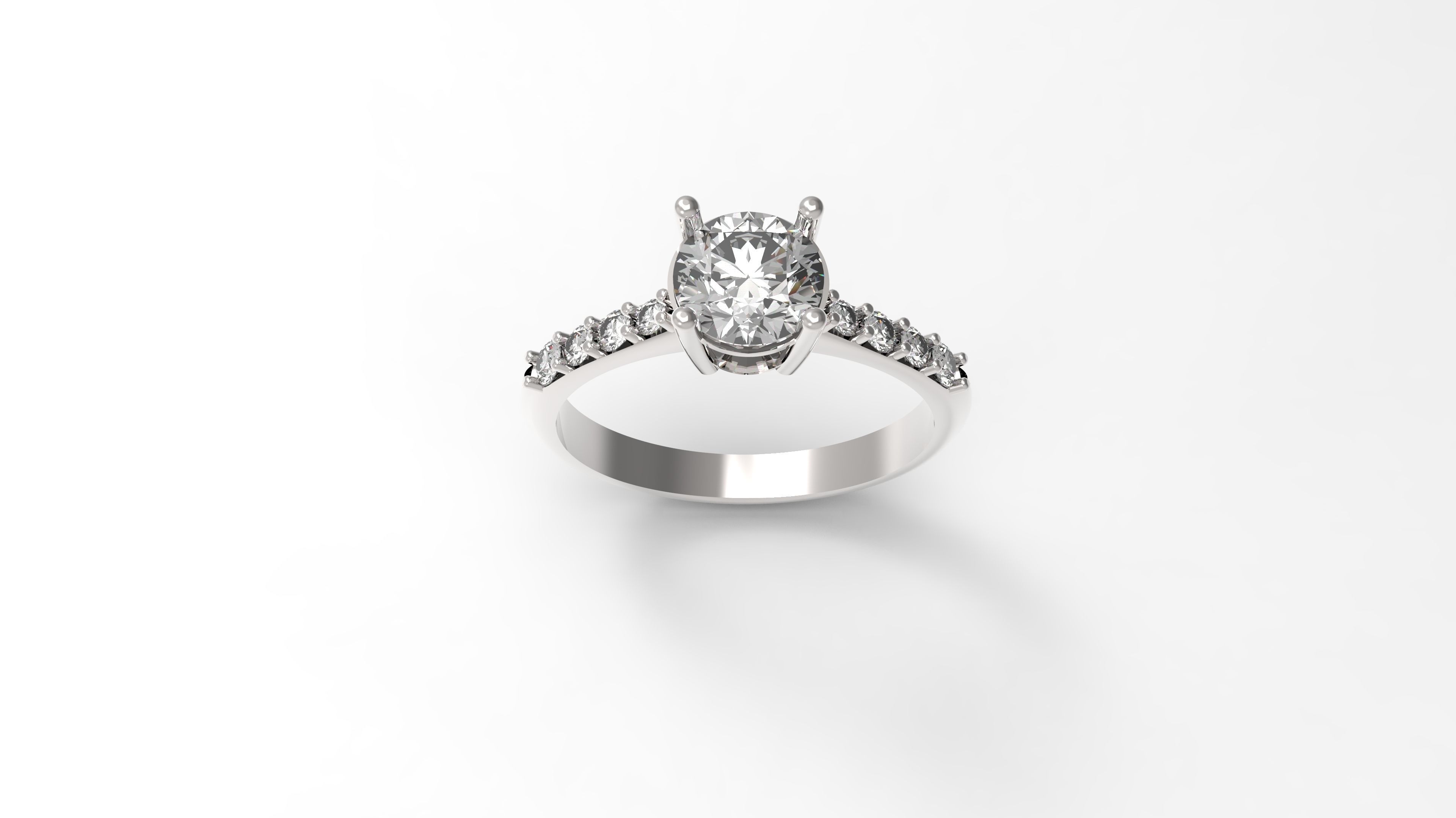 Ring with Diamond 3D print model_1