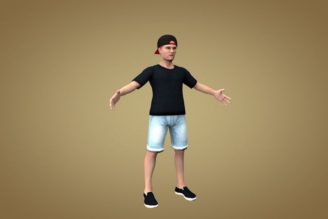 Teenager or dude Low-poly 3D model