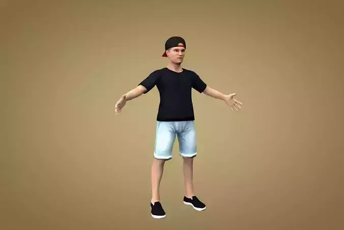 Teenager or dude Low-poly 3D model