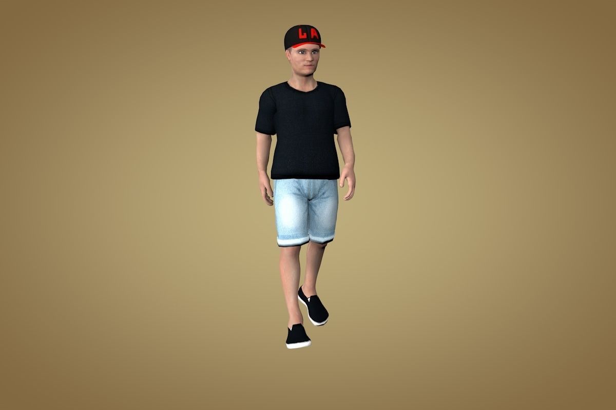 Teenager or dude Low-poly 3D model_4