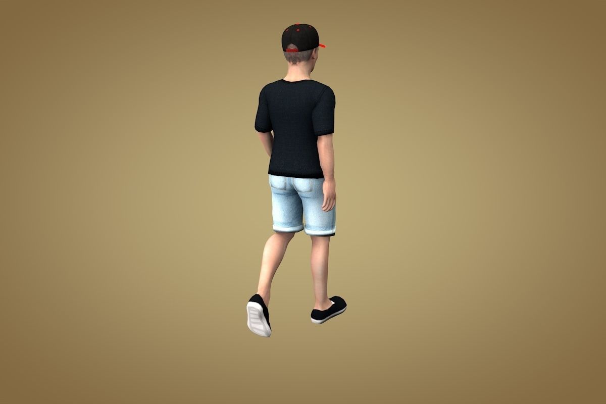 Teenager or dude Low-poly 3D model_3