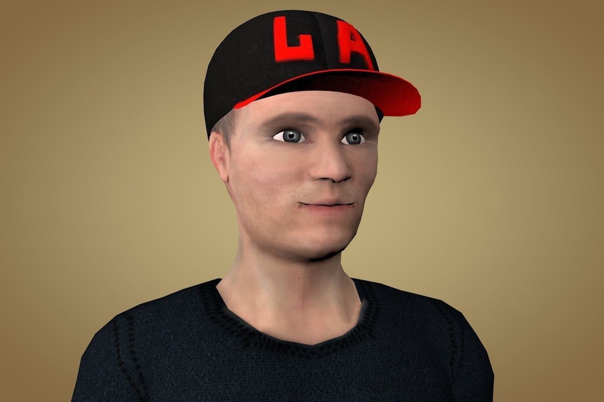 Teenager or dude Low-poly 3D model_5