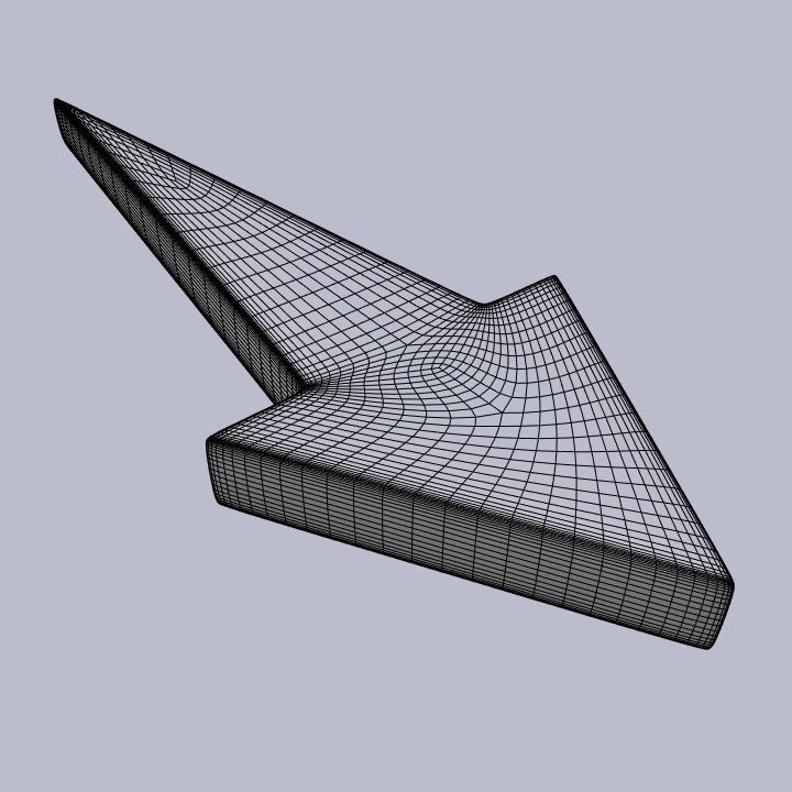 Sharp straight arrow Low-poly 3D model_9