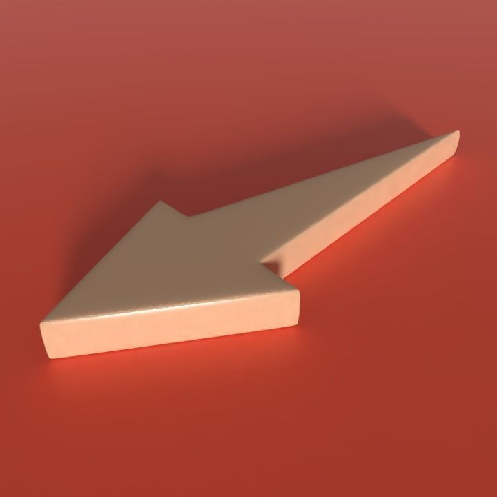 Sharp straight arrow Low-poly 3D model_2
