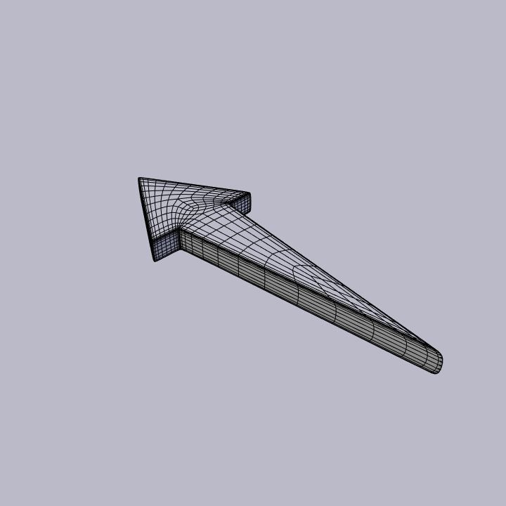 Sharp straight arrow Low-poly 3D model_4