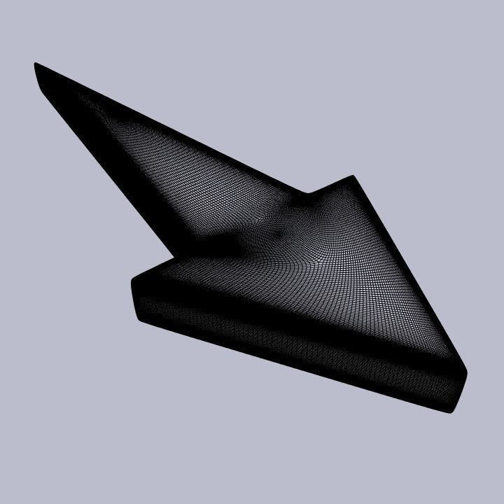 Sharp straight arrow Low-poly 3D model_11