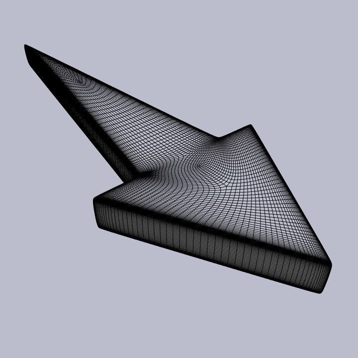 Sharp straight arrow Low-poly 3D model_10