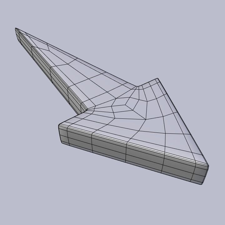 Sharp straight arrow Low-poly 3D model_7