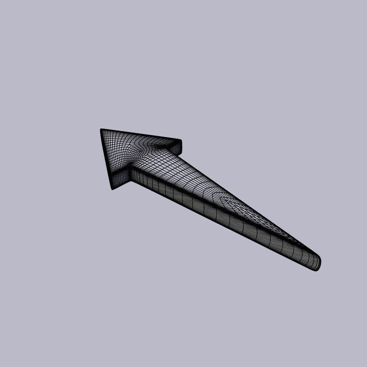 Sharp straight arrow Low-poly 3D model_5